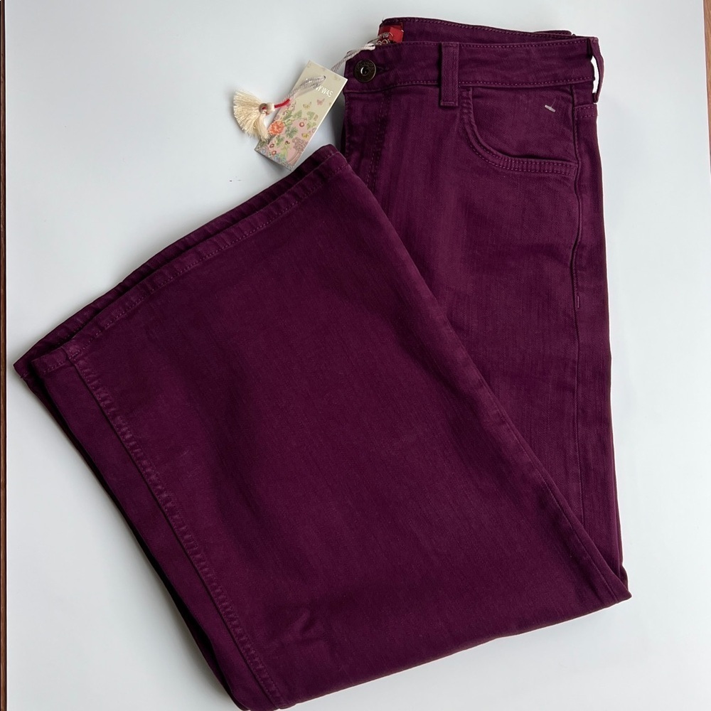 Johnny Was Purple Mademoiselle Wide Leg Jean Size 28 - Picture 9 of 15